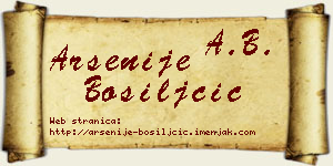 Arsenije Bosiljčić vizit kartica